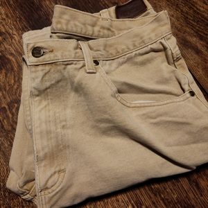 Vintage LL Bean men's jeans, washed khaki,  35x32